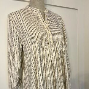 Vintage 90’s L.L. Bean Women's flannel nightgown blue and cream
